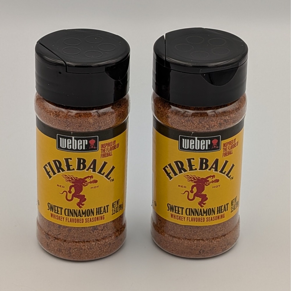 Weber Fireball Sweet Cinnamon Heat Seasoning Whiskey Flavored Lot of 2